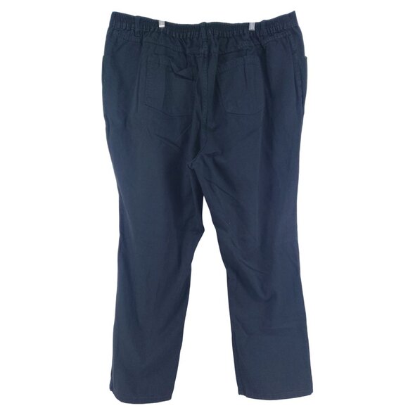 Woman Within Women’s Size 26W Tall Black Elastic Waist Cotton Pants With Pockets - Picture 2 of 10